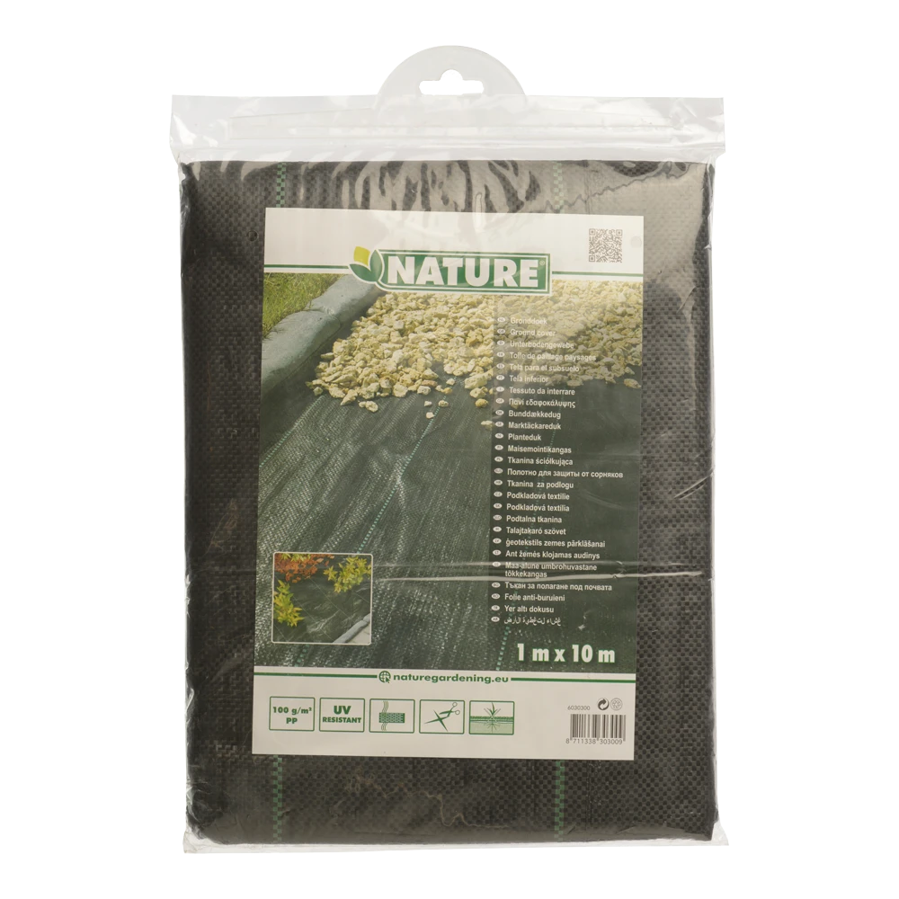 Nature - Gronddoek zwart 1x10m Nature - Gronddoek Zwart 1x10m -Plantenverzorging Winkel