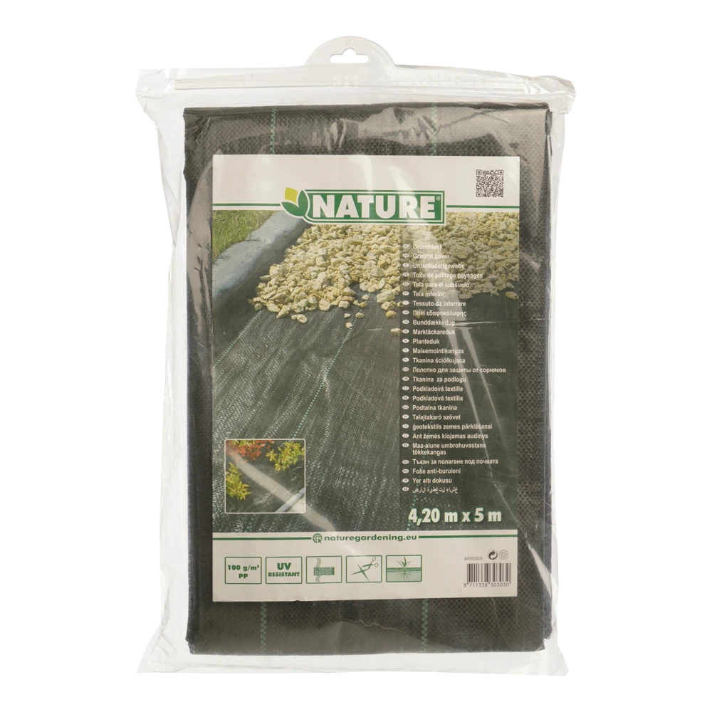 Nature - Gronddoek zwart 4,20x5m Nature - Gronddoek Zwart 4,20x5m -Plantenverzorging Winkel