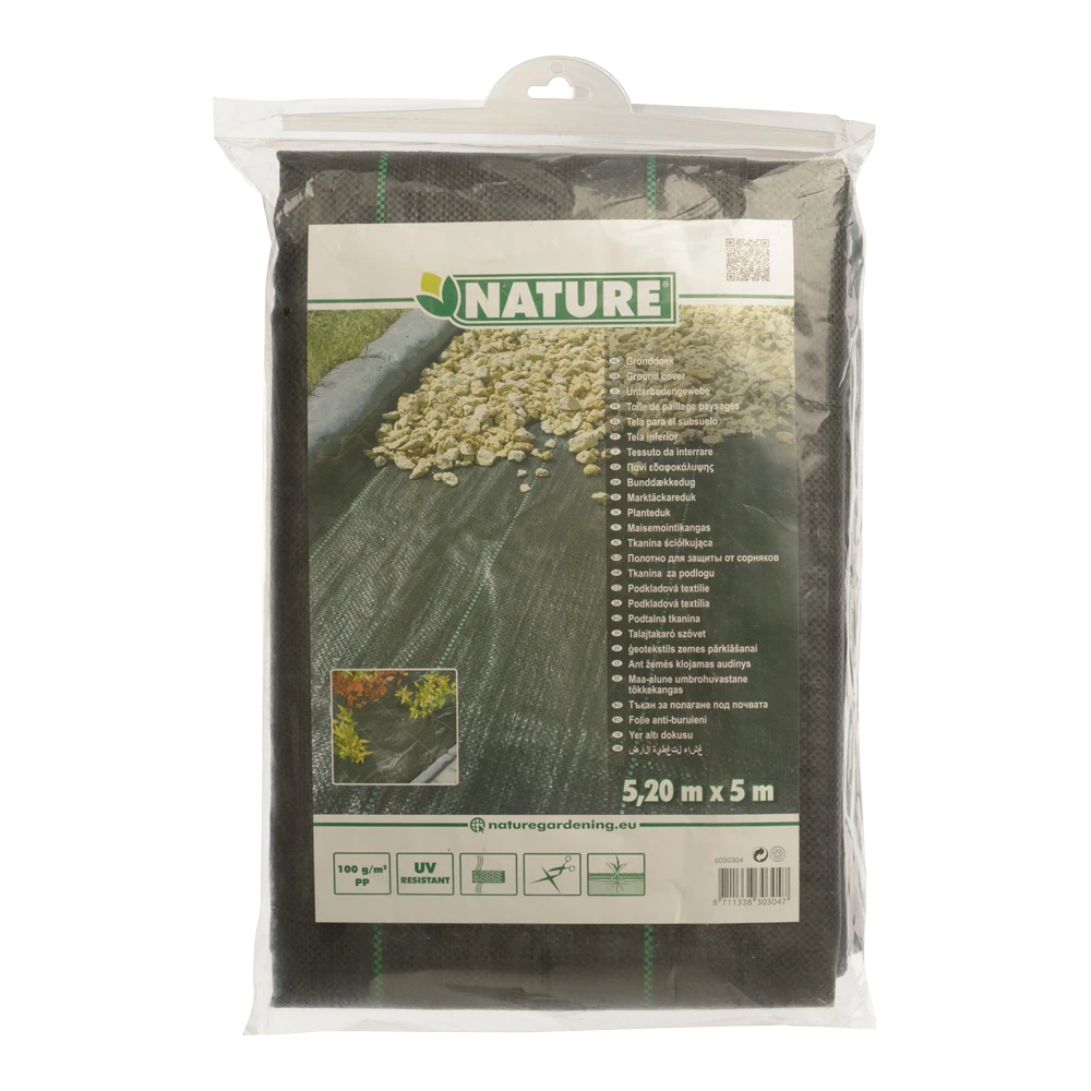 Nature - Gronddoek zwart 5,20x5m Nature - Gronddoek Zwart 5,20x5m -Plantenverzorging Winkel