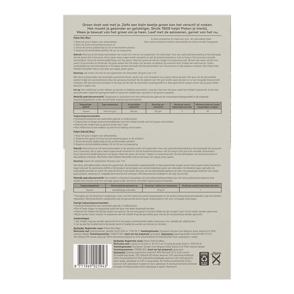 Pokon Mos En Onkruid Weg! 3-in-1 Voor 50mu00b2 - Onkruid En Aanslag -Plantenverzorging Winkel pokon mos en onkruid weg 3 in 1 voor 50m onkruid en aanslag 2 1