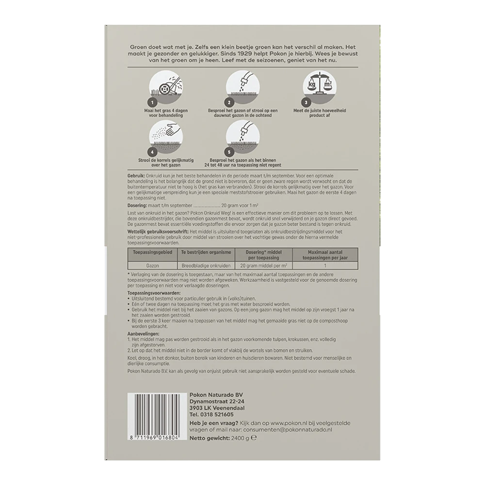 Pokon Onkruid Weg! 2,4kg Voor 120mu00b2 - Onkruid En Aanslag -Plantenverzorging Winkel pokon onkruid weg 2 4kg voor 120m onkruid en aanslag 2 1