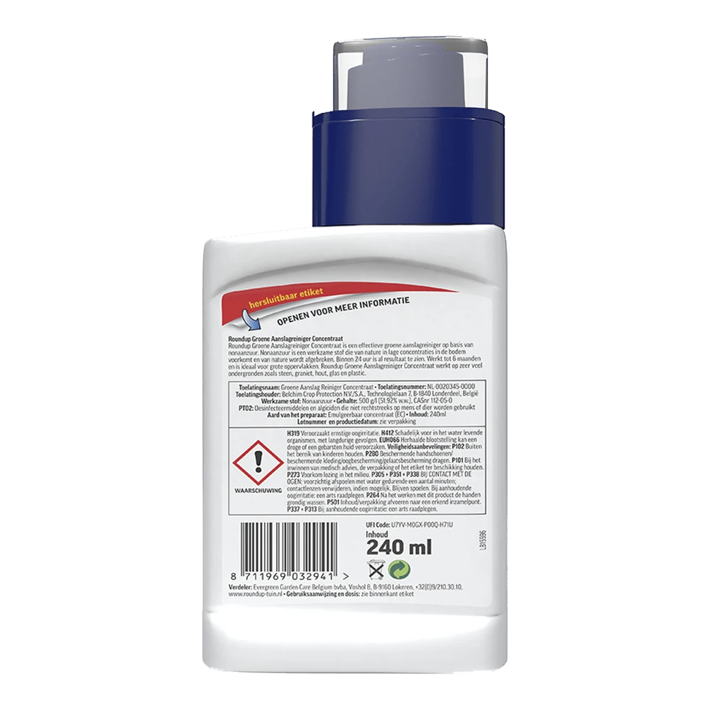 ROUNDUPu00ae Groene Aanslagreiniger Concentraat 240ml - Onkruid en aanslag ROUNDUPu00ae Groene Aanslagreiniger Concentraat 240ml - Onkruid En Aanslag -Plantenverzorging Winkel roundup groene aanslagreiniger concentraat 240ml onkruid en aanslag 2 1